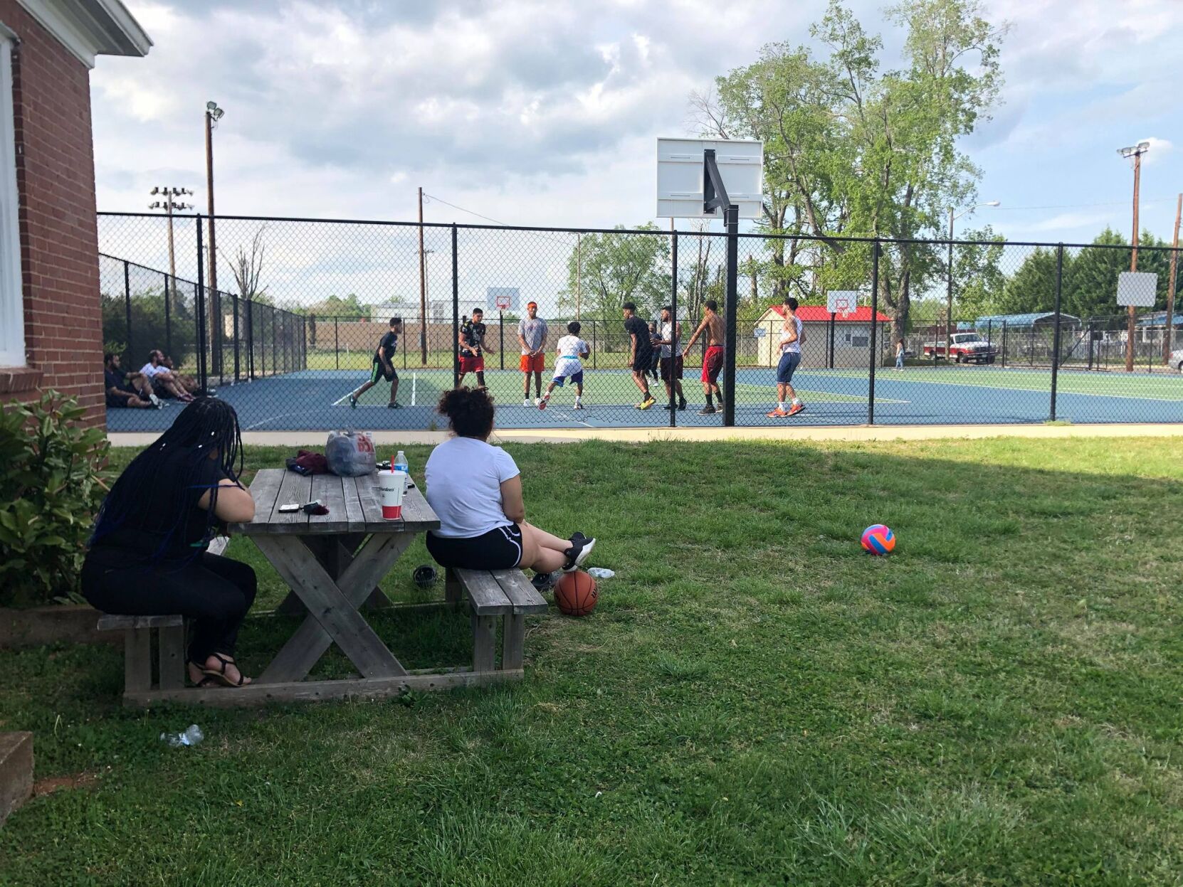Fieldale Recreation Center guys playing basketball